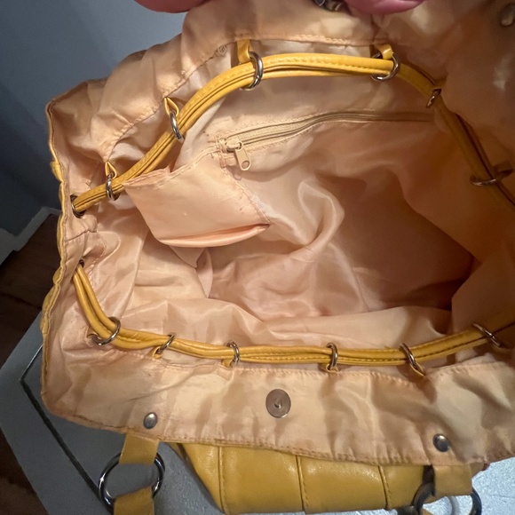 Vintage Vegan Leather Floppy Satchel Tote Shopping Weekender Bag Purse - Picture 3 of 3